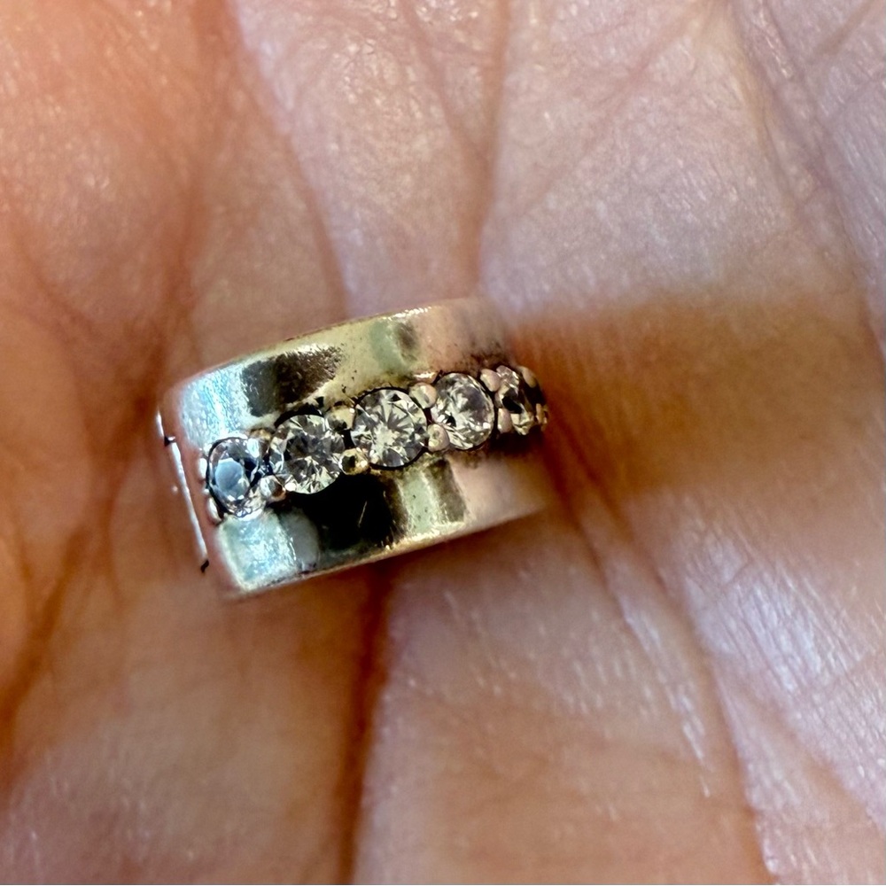 Pandora Silver Charm Spacer with Sparkling Accents